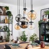 Gastor Pendellampa, kullampa, Pendelbelysning Amber, Krom, Klart, Rökfärger, 6-ljuskällor