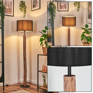 Soungou Golvlampa Naturfärger, Svart, 1-ljuskällor
