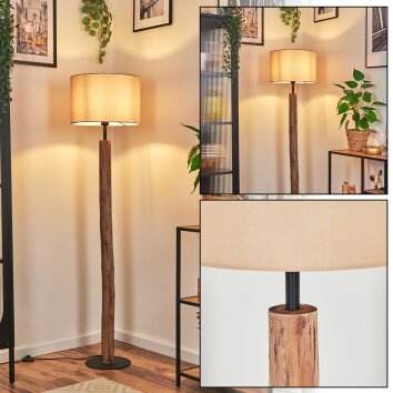 Soungou Golvlampa Naturfärger, Svart, 1-ljuskällor