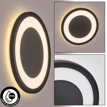 Gelan Vägglampa LED Svart, Vit, 1-ljuskällor