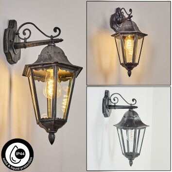 Lignac vägglampa utomhus, Vägglampa Svart, Silver, 1-ljuskällor