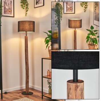 Bassagoda Golvlampa Naturfärger, Svart, 1-ljuskällor