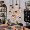 Gastor Pendellampa, kullampa, Pendelbelysning Amber, Klart, 8-ljuskällor