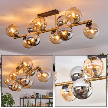 Koyoto Taklampa, kullampa Guld, Svart, 10-ljuskällor