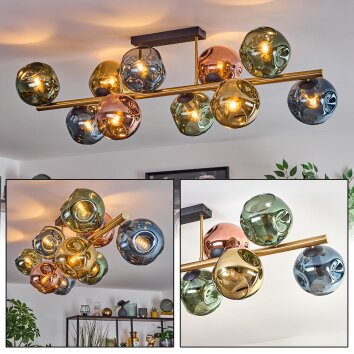 Ripoll Taklampa, kullampa Guld, Svart, 10-ljuskällor Ripoll Taklampa, kullampa Guld, Svart, 10-ljuskällor