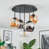 Koyoto Taklampa, kullampa 37 cm Amber, Krom, Klart, Rökfärger, 5-ljuskällor