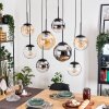 Gastor Pendellampa, kullampa, Pendelbelysning Amber, Krom, Klart, Rökfärger, 8-ljuskällor