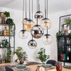 Gastor Pendellampa, kullampa, Pendelbelysning Amber, Krom, Klart, Rökfärger, 8-ljuskällor