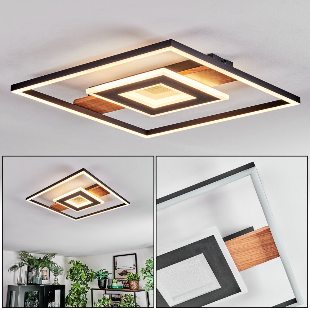 Hadel Taklampa LED träoptik, Svart, 1-ljuskällor main product photo