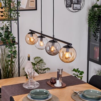 Gastor Pendellampa, kullampa, Pendelbelysning Amber, Klart, Rökfärger, 4-ljuskällor