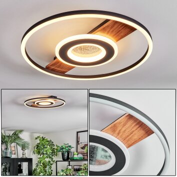 Hadel Taklampa LED träoptik, Svart, 1-ljuskällor
