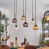 Ripoll Pendellampa, kullampa, Pendelbelysning Amber, Klart, Rökfärger, 6-ljuskällor