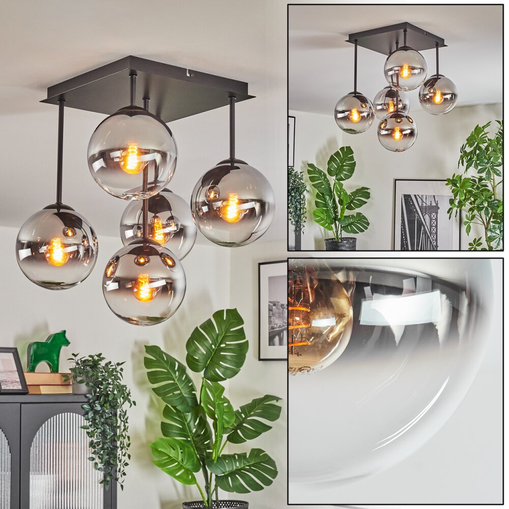 Gastor Taklampa, kullampa Krom, Klart, Rökfärger, 5-ljuskällor main product photo