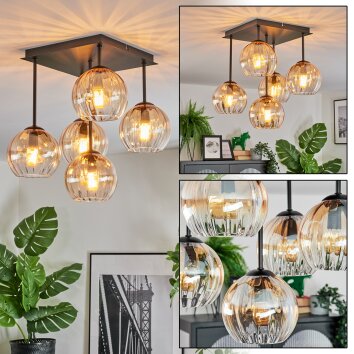 Koyoto Taklampa, kullampa Amber, Klart, 5-ljuskällor