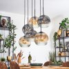 Ripoll Pendellampa, kullampa, Pendelbelysning Amber, Klart, Rökfärger, 6-ljuskällor