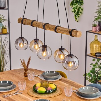 Koyoto Pendellampa, kullampa, Pendelbelysning Amber, Klart, Rökfärger, 5-ljuskällor
