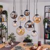 Gastor Pendellampa, kullampa, Pendelbelysning Amber, Krom, Klart, Rökfärger, 8-ljuskällor