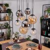 Gastor Pendellampa, kullampa, Pendelbelysning Amber, Krom, Klart, Rökfärger, 8-ljuskällor