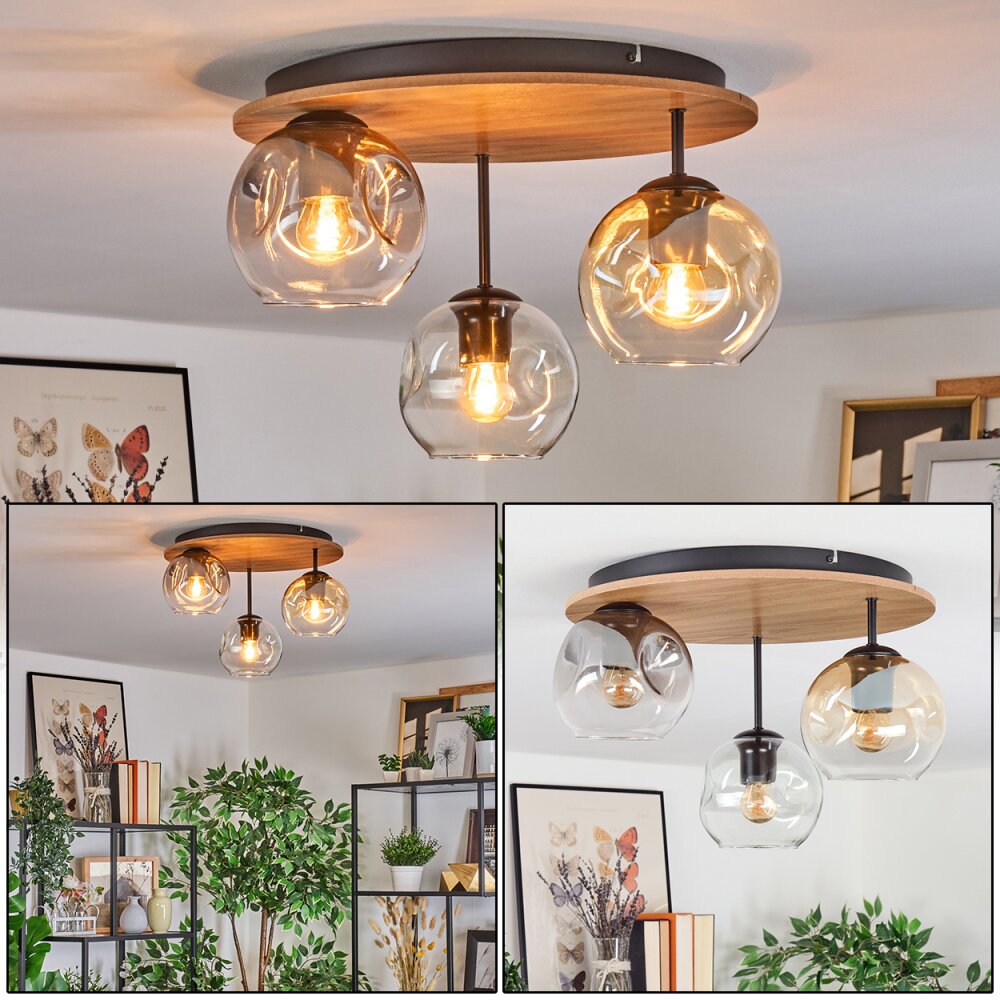Ripoll Taklampa, kullampa Naturfärger, Svart, 3-ljuskällor main product photo