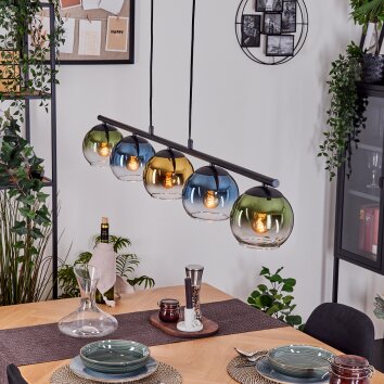 Koyoto Pendellampa, kullampa, Pendelbelysning Blå, Guld, Grön, Klart, 5-ljuskällor