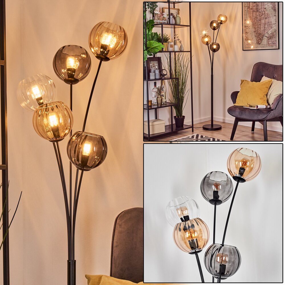 Koyoto kullampa, Golvlampa Amber, Klart, Rökfärger, 5-ljuskällor main product photo