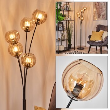 Koyoto kullampa, Golvlampa Amber, 5-ljuskällor Koyoto kullampa, Golvlampa Amber, 5-ljuskällor