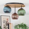 Koyoto Taklampa, kullampa 40 cm Brun, träoptik, Svart, 3-ljuskällor
