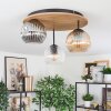 Ripoll Taklampa, kullampa Brun, träoptik, Svart, 3-ljuskällor