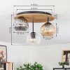 Ripoll Taklampa, kullampa Brun, träoptik, Svart, 3-ljuskällor