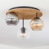 Ripoll Taklampa, kullampa Brun, träoptik, Svart, 3-ljuskällor