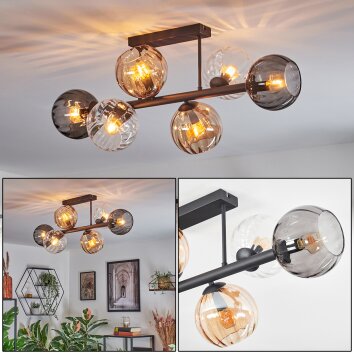 Koyoto Taklampa, kullampa Amber, Klart, Rökfärger, 6-ljuskällor