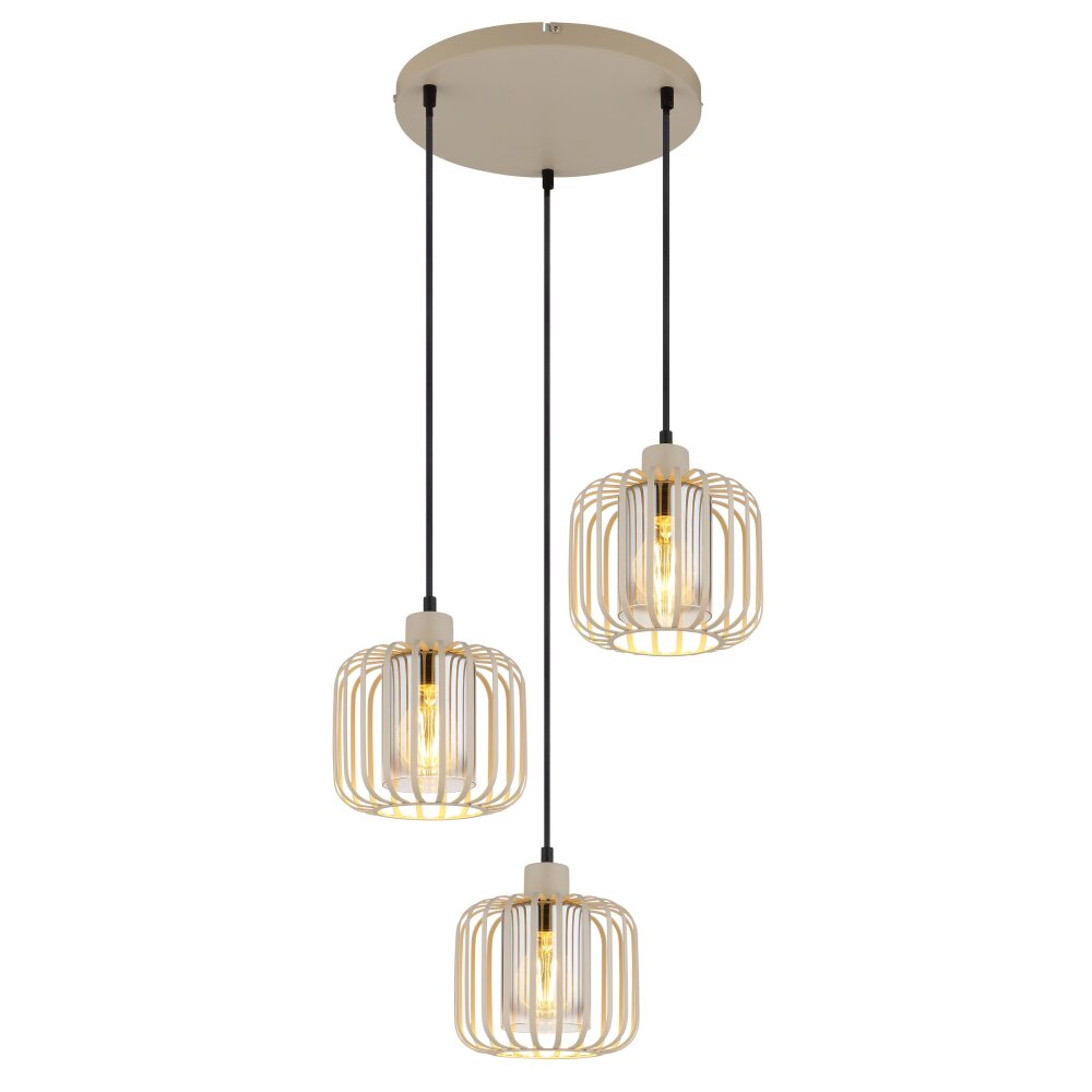 Globo Alfred Pendellampa Sandfärgad, 3-ljuskällor main product photo