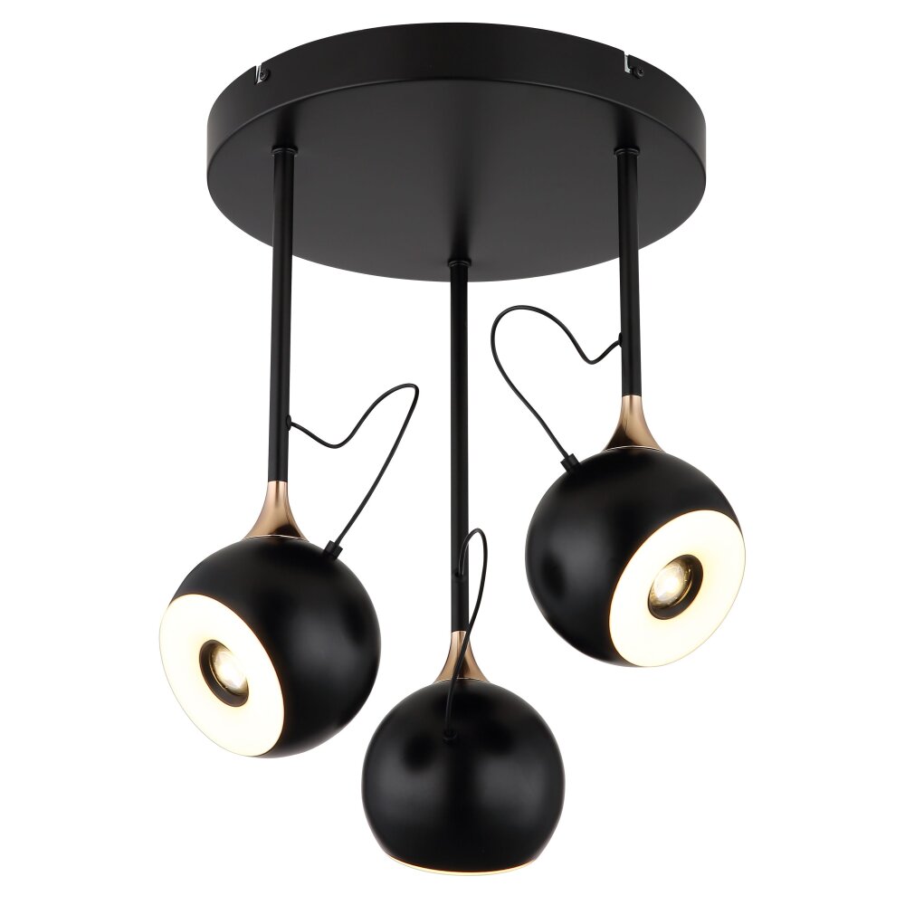 Globo Donovan Taklampa LED Krom, Svart, 1-ljuskällor main product photo