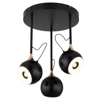 Globo Donovan Taklampa LED Krom, Svart, 1-ljuskällor
