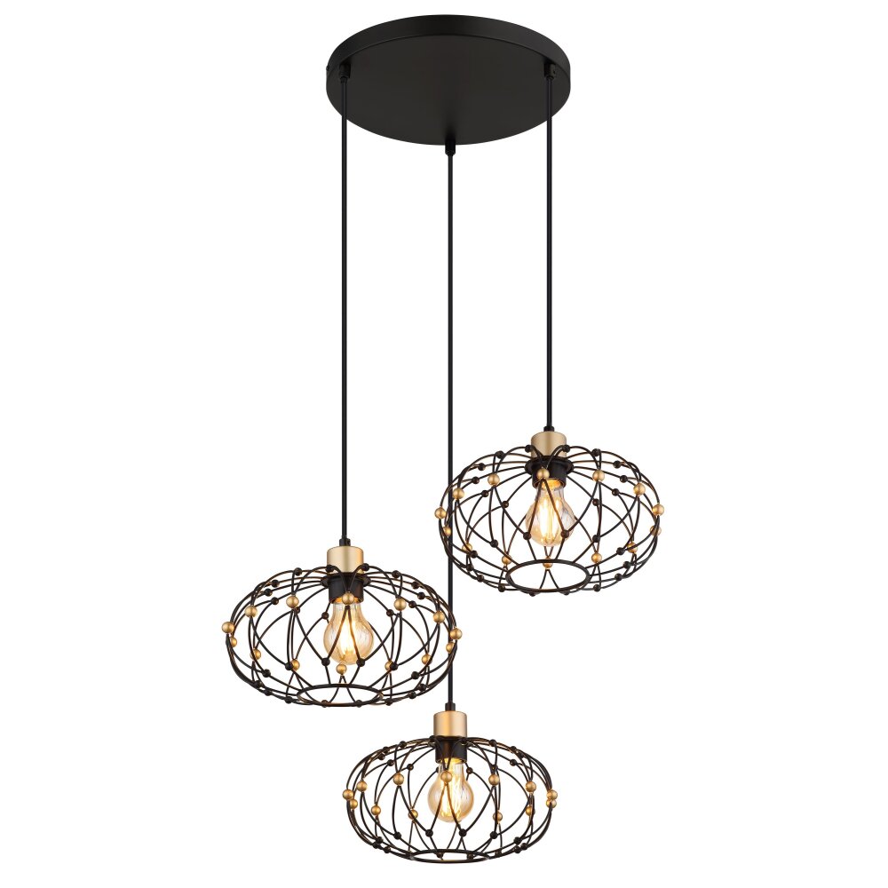 Globo Greys Pendellampa Svart, 3-ljuskällor main product photo