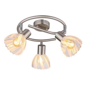 Globo Zachery Taklampa Nickel matt, 3-ljuskällor