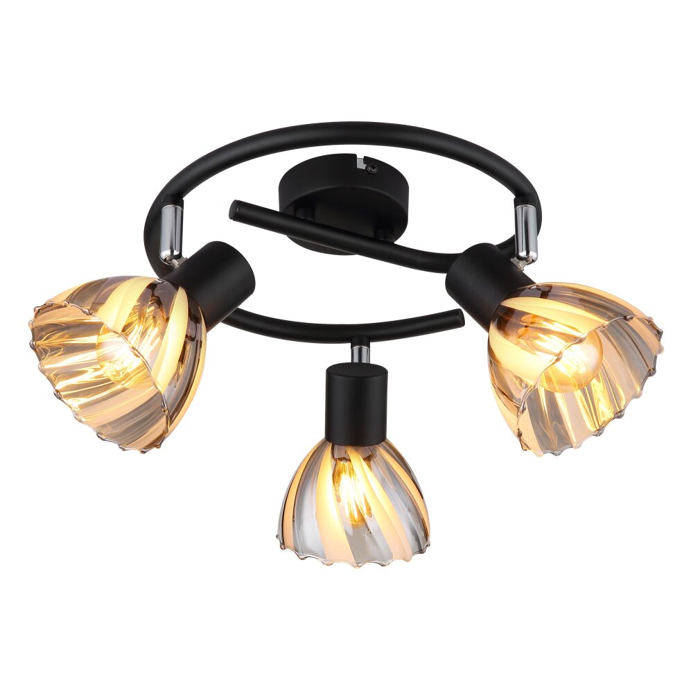 Globo Zachery Taklampa Svart, 3-ljuskällor main product photo
