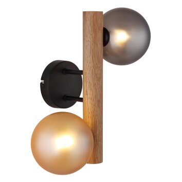 Globo Riha Vägglampa Mörkbrun, Svart, 2-ljuskällor