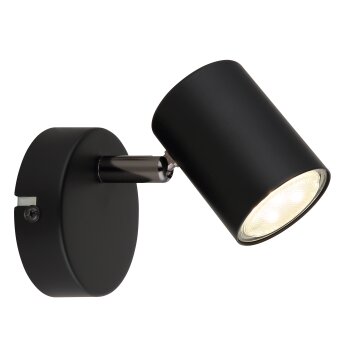 Globo Walters Taklampa, Takstrålkastare, Vägglampa, Väggspotlight Svart, 1-ljuskällor