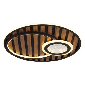 Globo Woody Taklampa LED Naturfärger, Svart, 1-ljuskällor