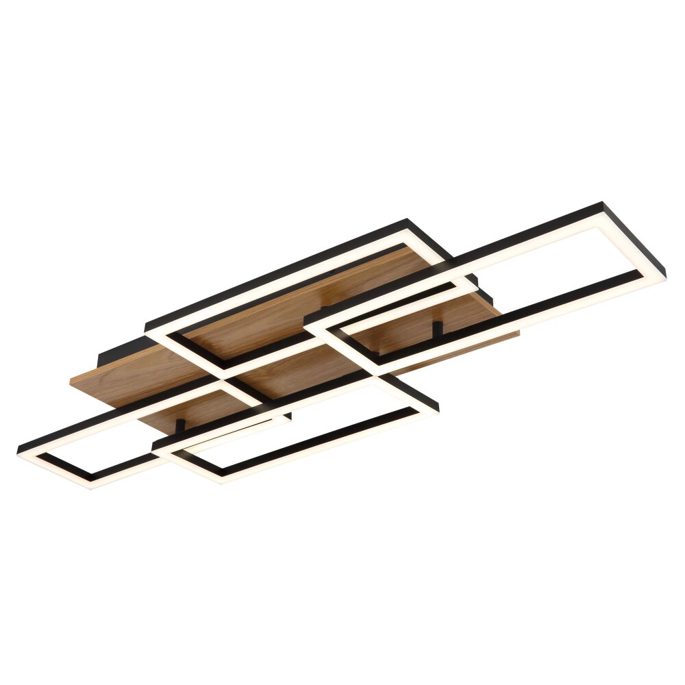 Globo Jeffry Taklampa LED Naturfärger, Svart, 1-ljuskällor, Fjärrkontroll main product photo