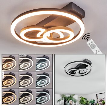 Pilor Taklampa LED Svart, 1-ljuskällor, Fjärrkontroll