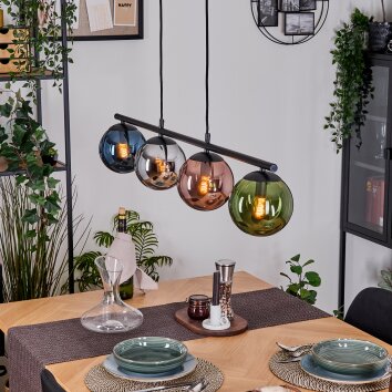 Gastor Pendellampa, kullampa, Pendelbelysning Blå, Krom, Grön, Kopparfärg, Rökfärger, 4-ljuskällor