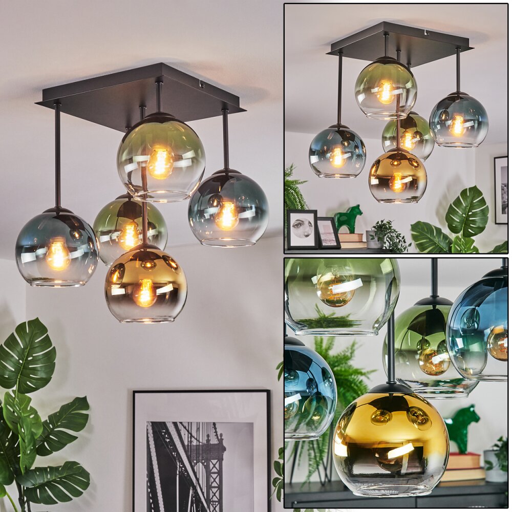 Koyoto Taklampa, kullampa Blå, Guld, Grön, Klart, 5-ljuskällor main product photo