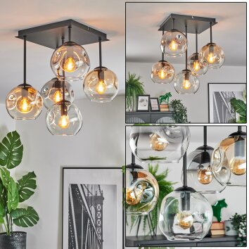 Ripoll Taklampa, kullampa Amber, Klart, Rökfärger, 5-ljuskällor