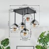Koyoto Taklampa, kullampa Krom, Klart, Rökfärger, 5-ljuskällor