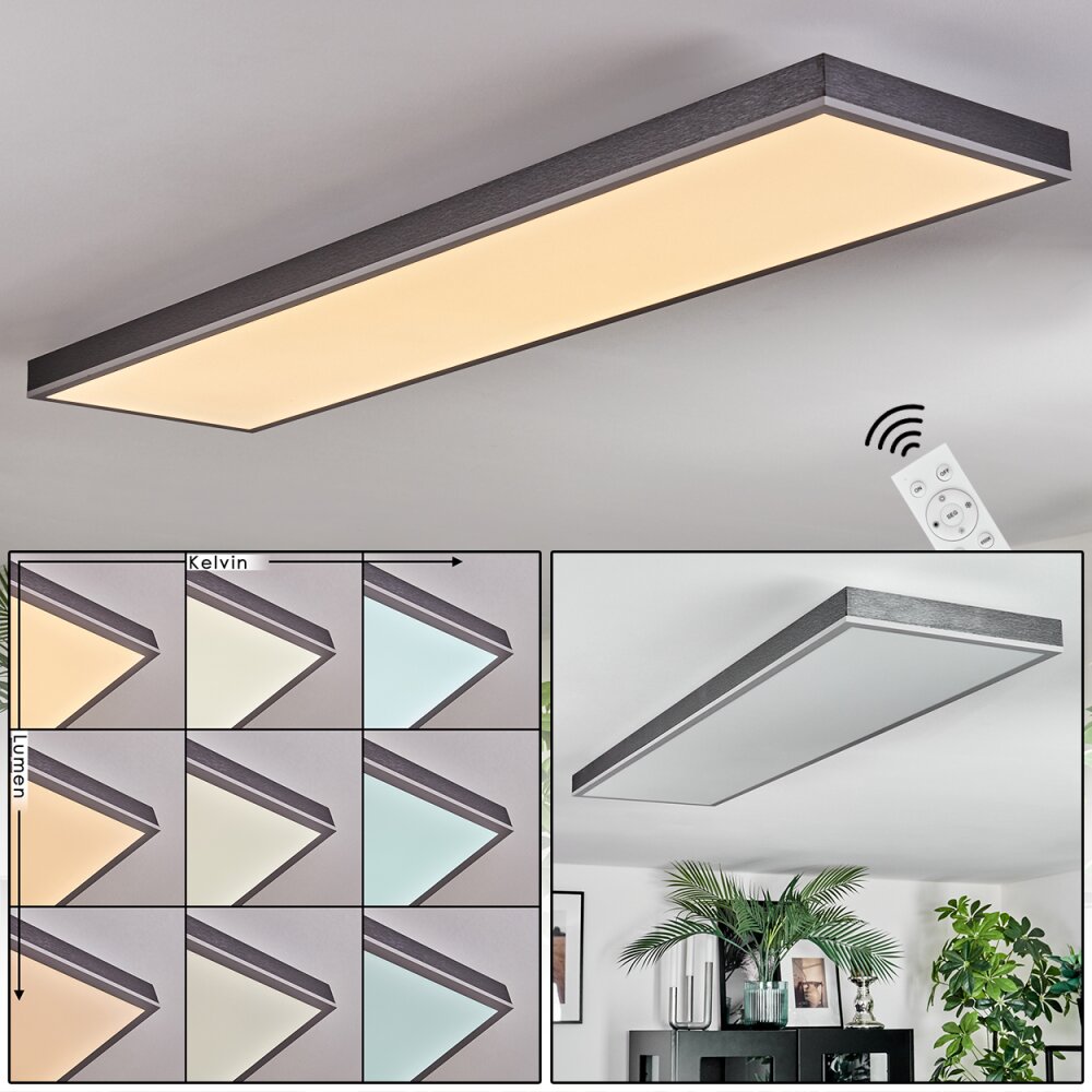 Salmi Taklampa, Panel LED Grått, Silver, 1-ljuskällor, Fjärrkontroll main product photo