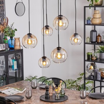 Koyoto Pendellampa, kullampa, Pendelbelysning Amber, Klart, 6-ljuskällor