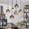 Koyoto Pendellampa, kullampa, Pendelbelysning Amber, Blå, Grön, Klart, Rökfärger, 6-ljuskällor