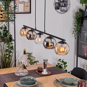 Koyoto Pendellampa, kullampa, Pendelbelysning Amber, Krom, Klart, Rökfärger, 5-ljuskällor